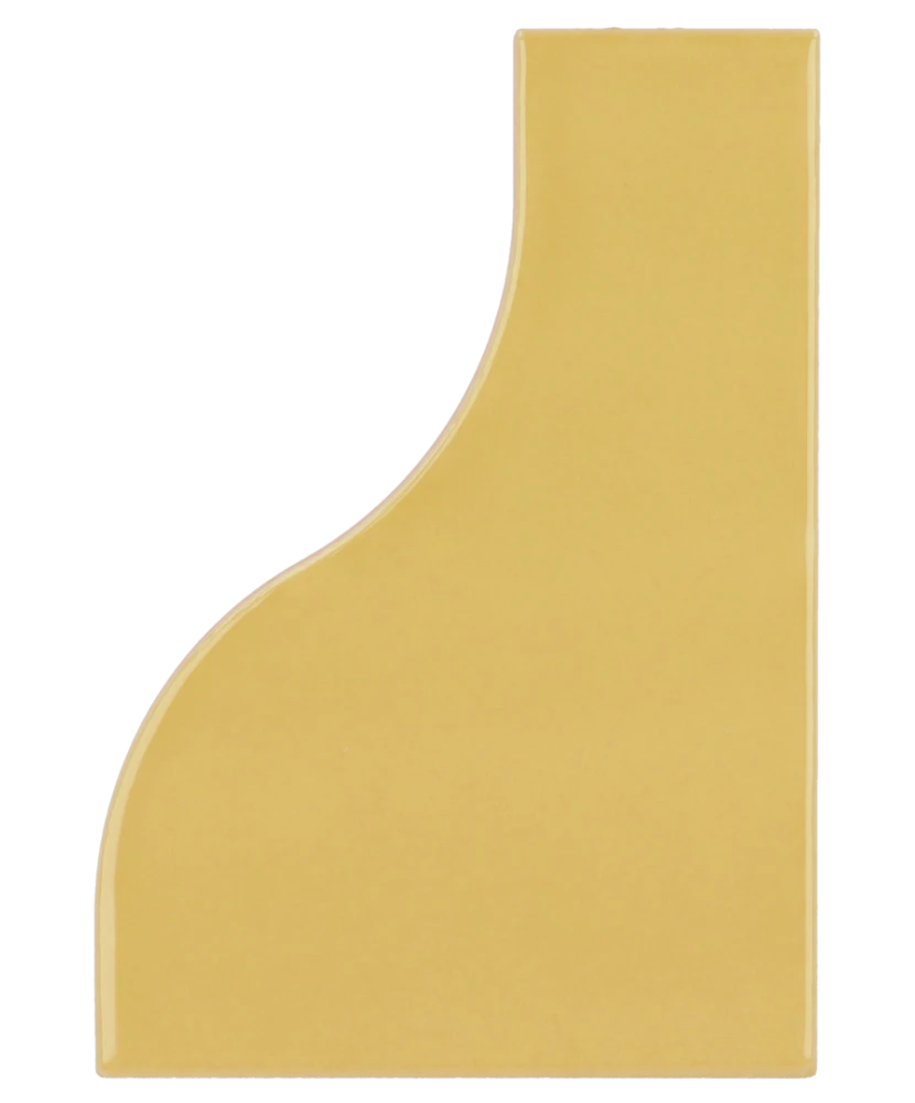 Carrelage Curve Yellow 8,3x12 cm - vue de face du carreau