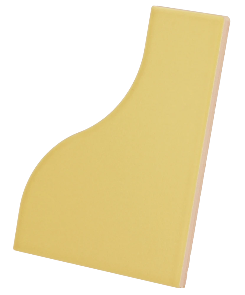 Carrelage Curve Yellow Mat 8,3x12 cm - vue latérale du carreau