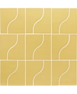 Carrelage Curve Yellow Mat 8,3x12 cm - panneau de carreaux
