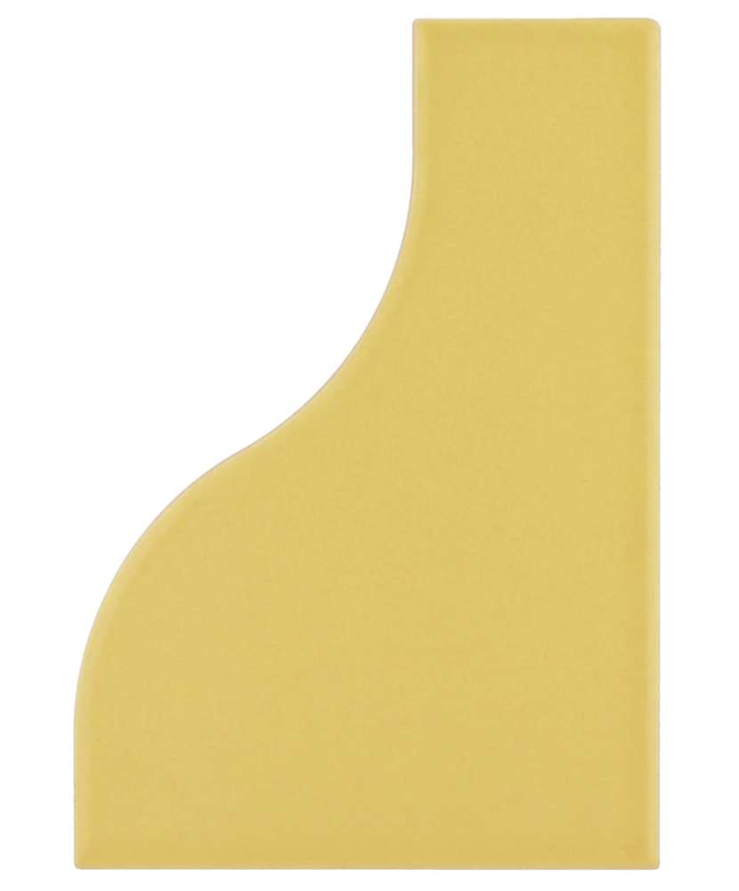 Carrelage Curve Yellow Mat 8,3x12 cm - vue de face du carreau