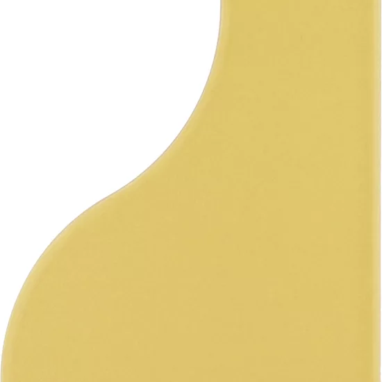 Carrelage Curve Yellow Mat 8,3x12 cm - vue de face du carreau