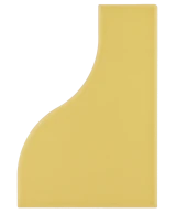 Carrelage Curve Yellow Mat 8,3x12 cm - vue de face du carreau