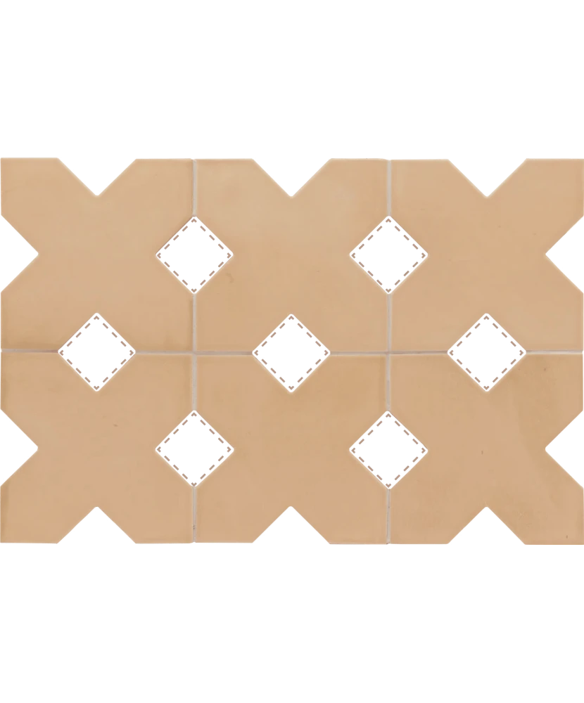 Carrelage Kasbah Fawn 12x12 cm - détail du carreau 2