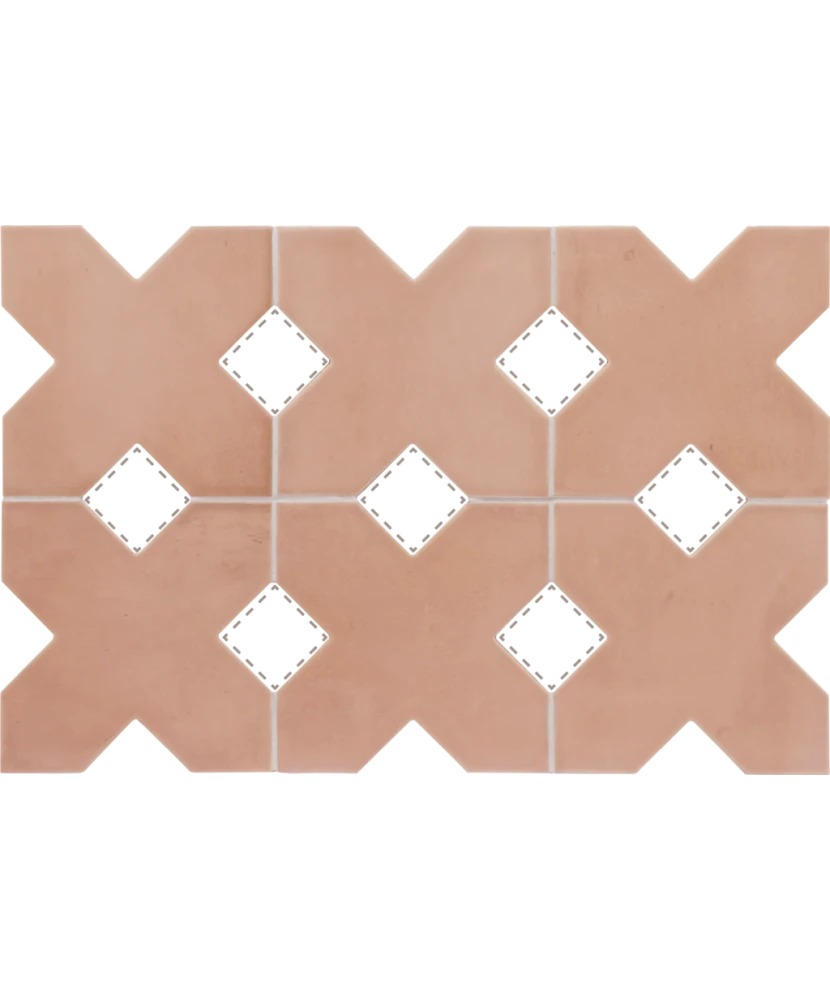 Carrelage Kasbah Terracotta 12x12 cm - détail du carreau 2