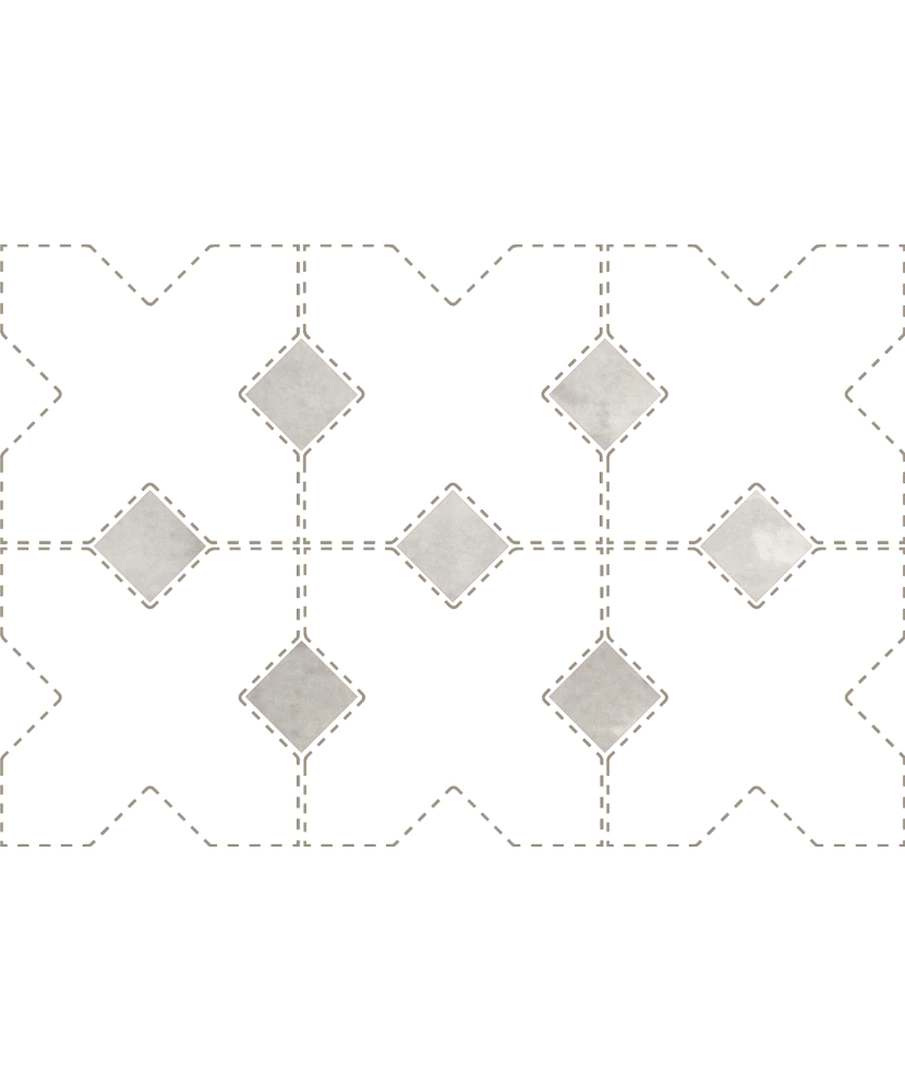 Carrelage Taco Amber Grey 3,4x3,4 cm - détail du carreau