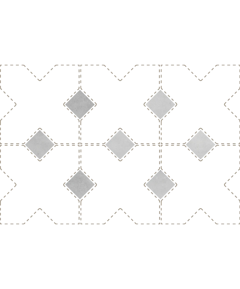 Carrelage Taco Amber Grey Mat 3,4x3,4 cm - détail du carreau