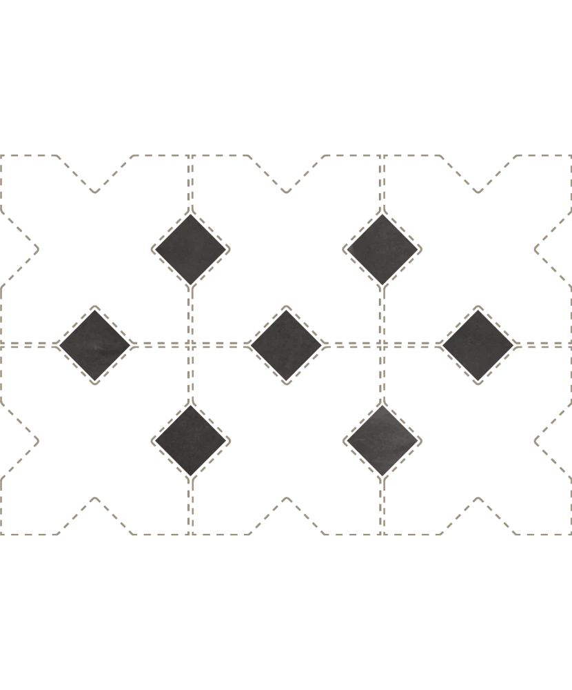 Carrelage Taco Black Hat Mat 3,4x3,4 cm - détail du carreau