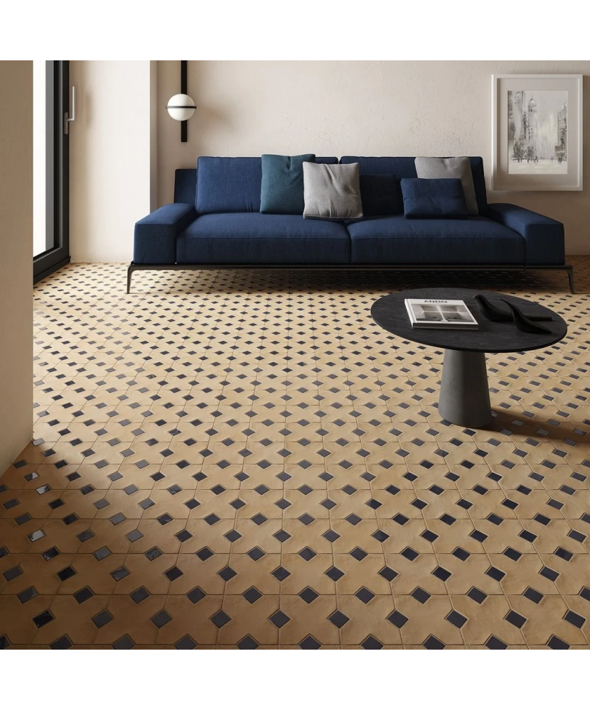 Carrelage Taco Blue Night 3,4x3,4 cm - posé en terrasse