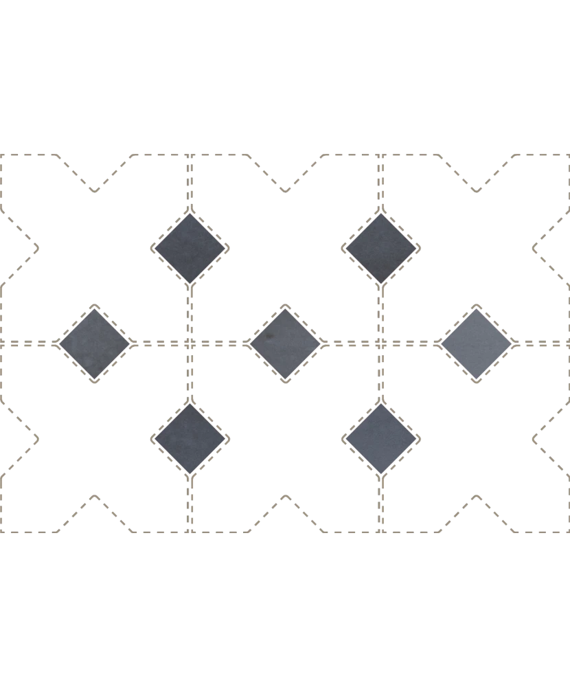 Carrelage Taco Blue Night Mat 3,4x3,4 cm - détail du carreau