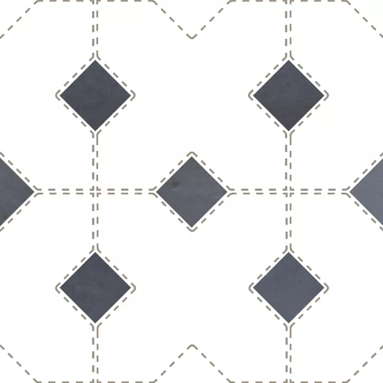 Carrelage Taco Blue Night Mat 3,4x3,4 cm - détail du carreau