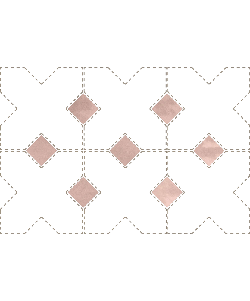 Carrelage Taco Orchard Pink 3,4x3,4 cm - détail du carreau