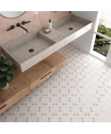 Carrelage Taco Orchard Pink 3,4x3,4 cm - posé en salle de bain