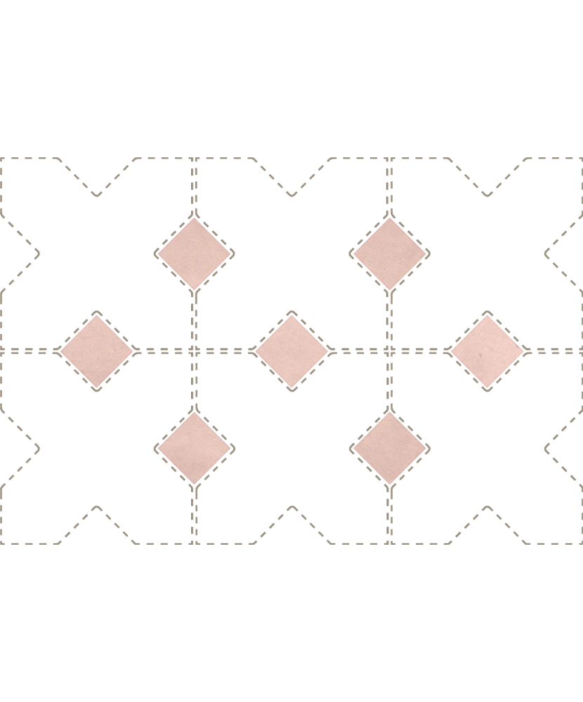 Carrelage Taco Orchard Pink Mat 3,4x3,4 cm - détail du carreau