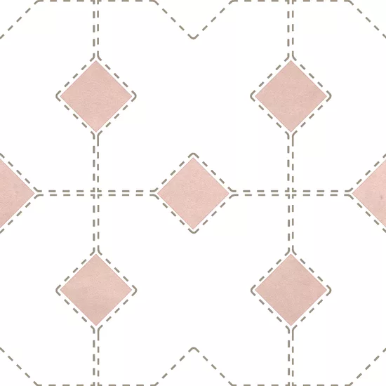 Carrelage Taco Orchard Pink Mat 3,4x3,4 cm - détail du carreau