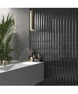 Carrelage Vibe In Almost Black 6,5x20 cm - vue d’ambiance