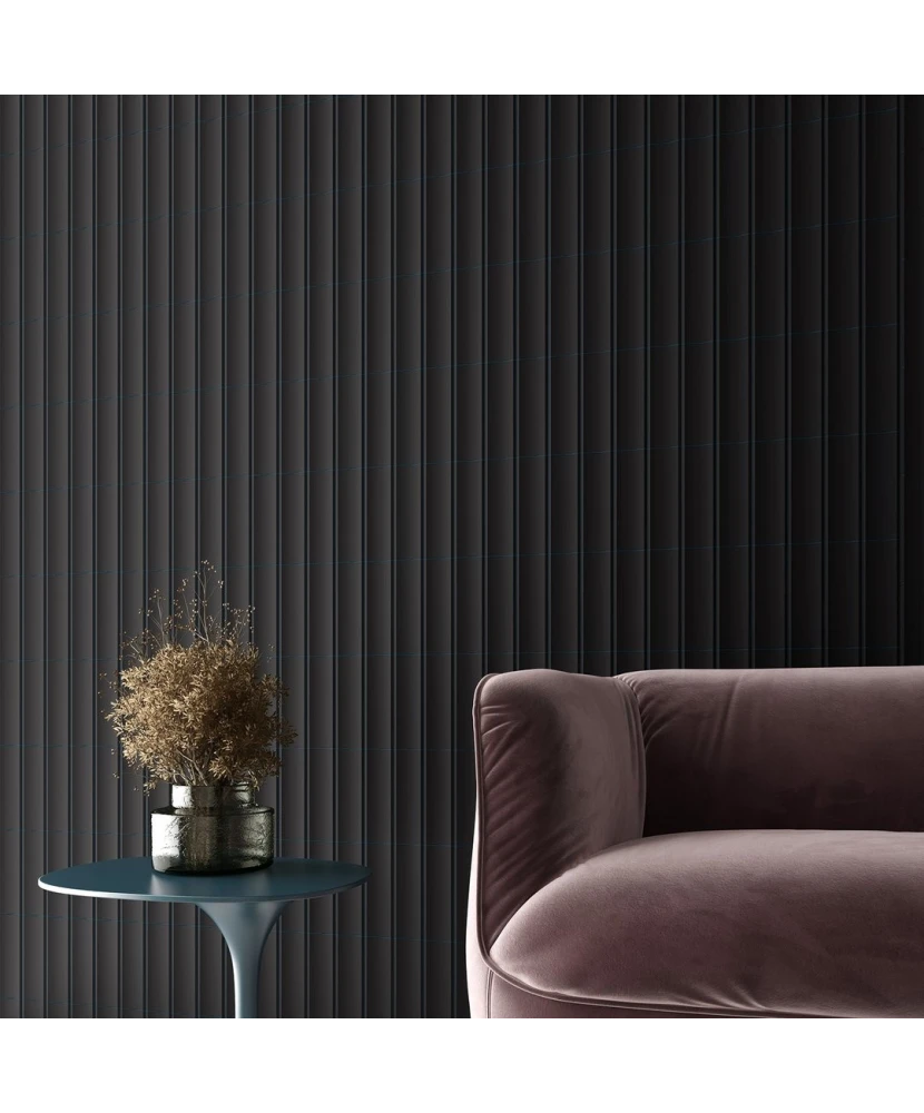 Carrelage Vibe In Almost Black Mat 6,5x20 cm - vue d’ambiance