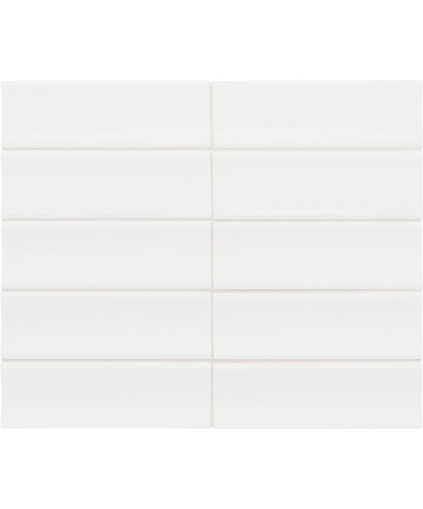 Carrelage Vibe In Gesso White Mat 6,5x20 cm - détail du carreau 2