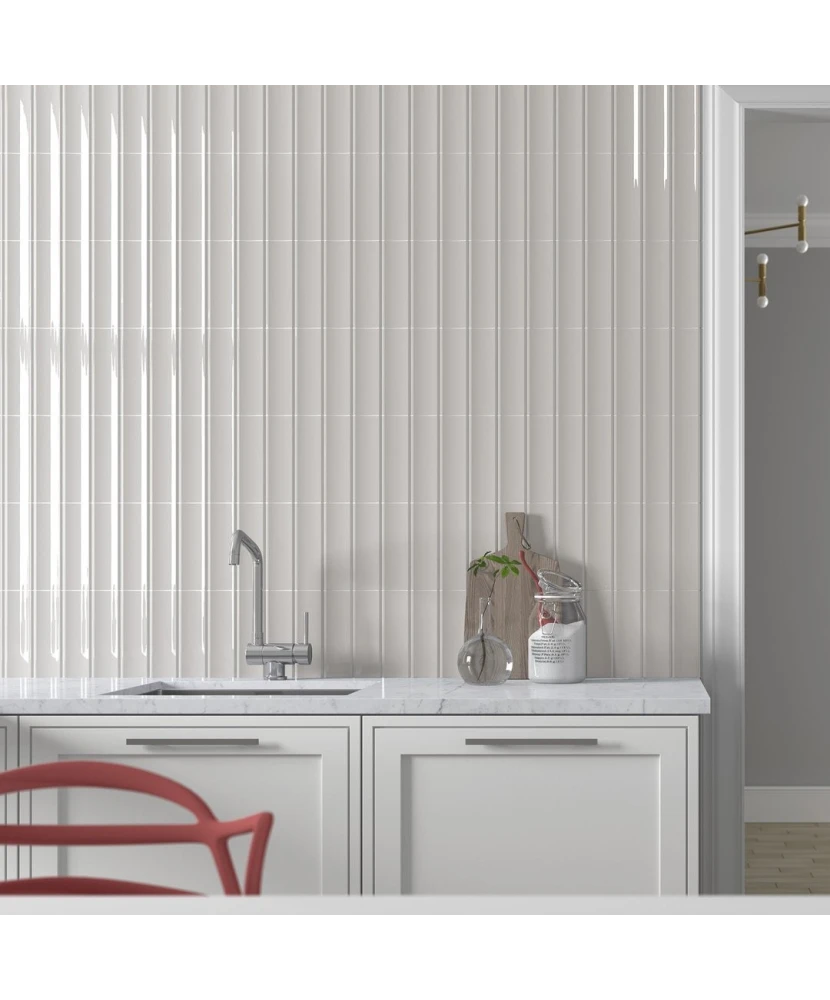 Carrelage Vibe In Lunar Grey 6,5x20 cm - vue d’ambiance