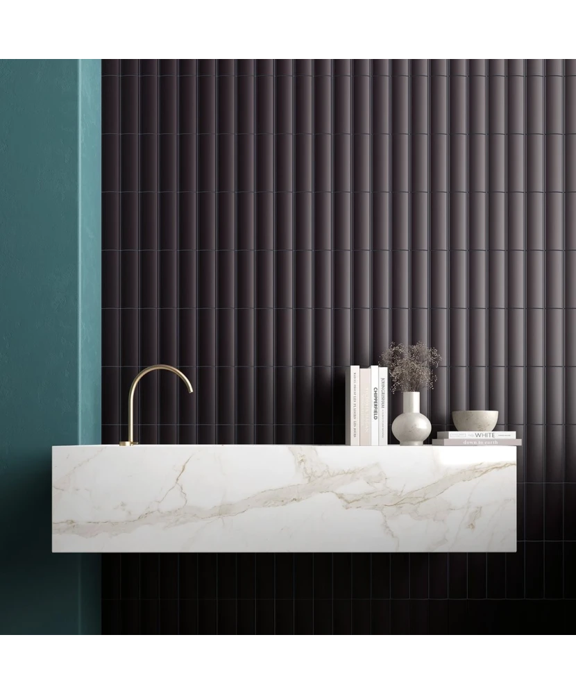 Carrelage Vibe Out Almost Black 6,5x20 cm - vue d’ambiance