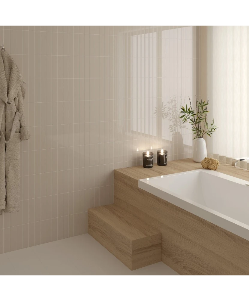 Carrelage Caprice White 20x20 cm - posé en salle de bain