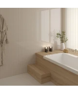 Carrelage Caprice White 20x20 cm - posé en salle de bain