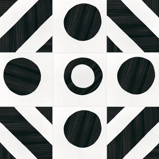 Carrelage Caprice Balance B&W 20x20 cm - détail du carreau