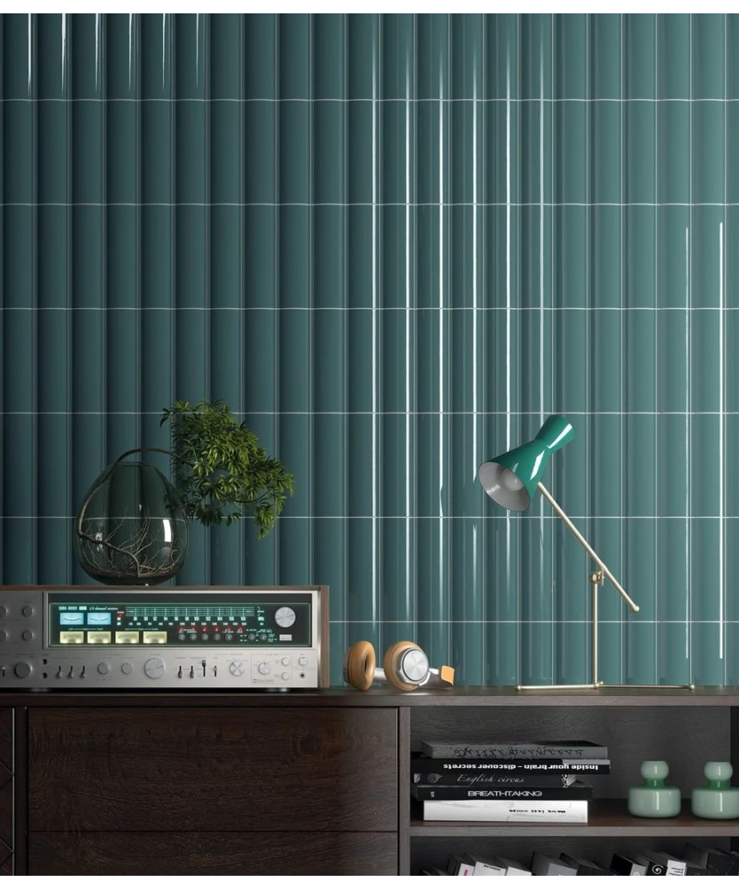 Carrelage Vibe Out Newport Green 6,5x20 cm - vue d’ambiance