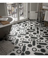 Carrelage Caprice Balance B&W 20x20 cm - vue d’ambiance
