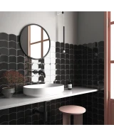 Carrelage Wave Black 12x12 cm - vue d’ambiance