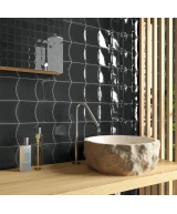 Carrelage Wave Black 12x12 cm - vue d’ambiance 2