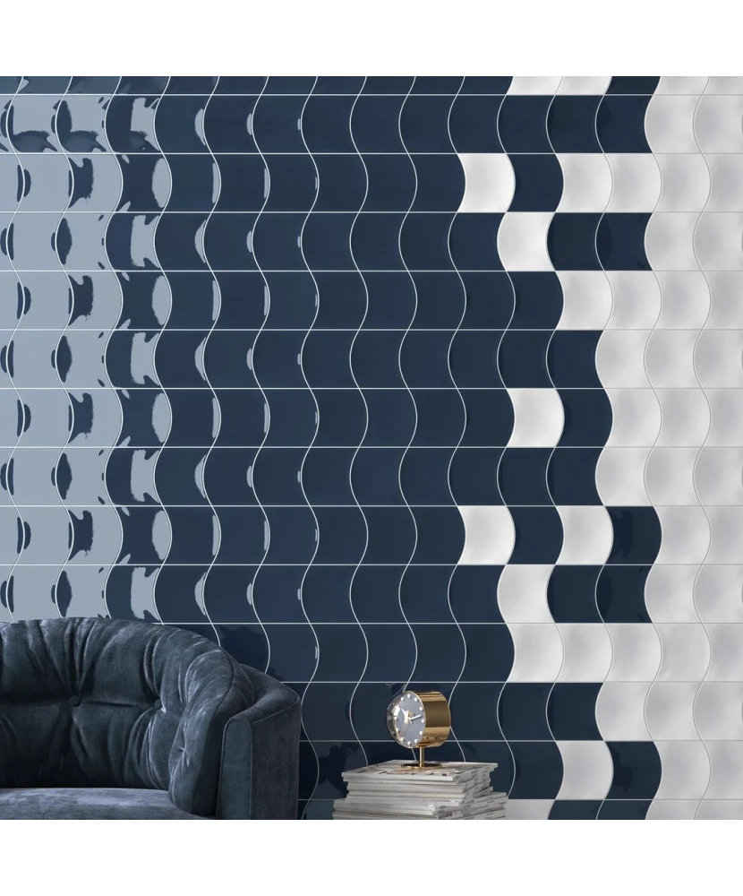Carrelage Wave Blue Reef 12x12 cm - vue d’ambiance