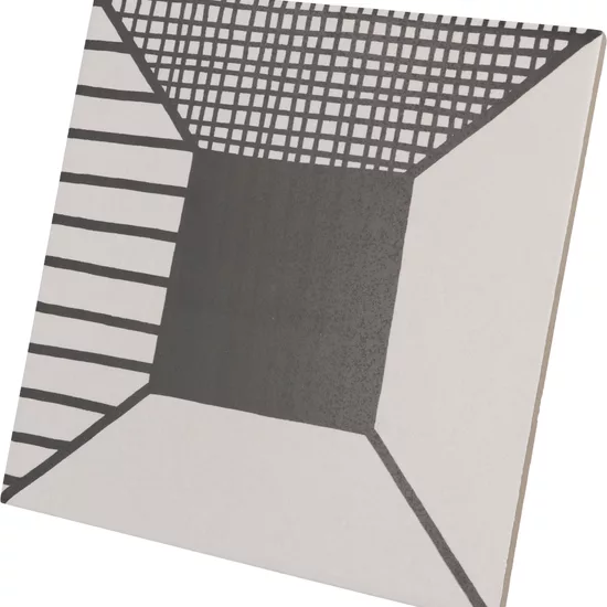 Carrelage Caprice Block B&W 20x20 cm - vue latérale du carreau