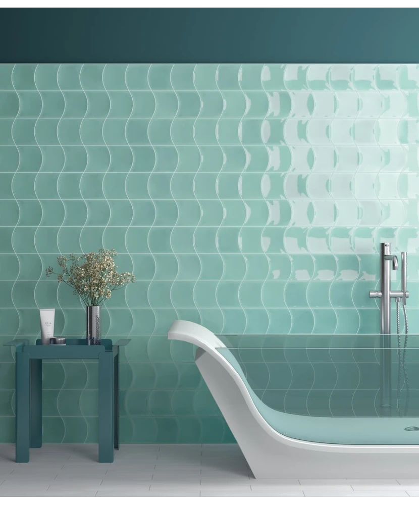 Carrelage Wave Mint 12x12 cm - vue d’ambiance