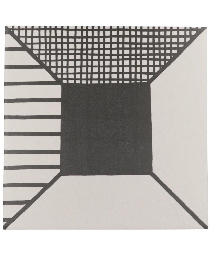 Carrelage Caprice Block B&W 20x20 cm - vue de face du carreau
