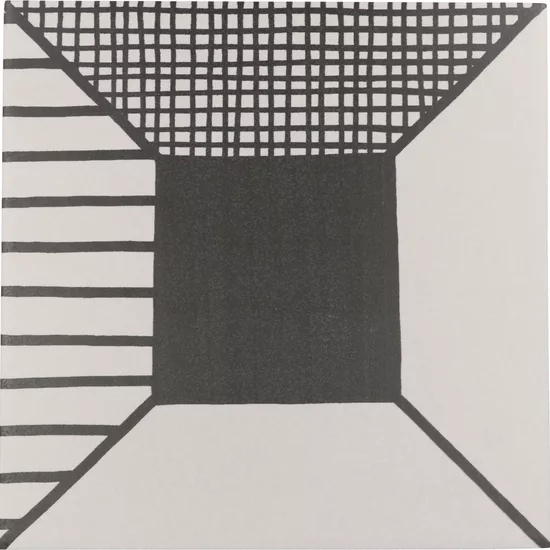 Carrelage Caprice Block B&W 20x20 cm - vue de face du carreau