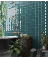 Carrelage Wave Teal Grassy 12x12 cm - vue d’ambiance