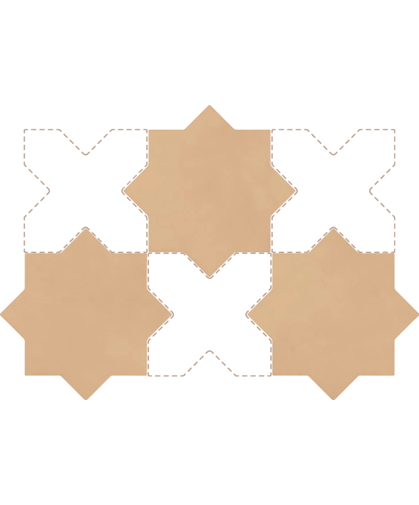 Carrelage Kasbah Star Fawn 16,8x16,8 cm - détail du carreau 2