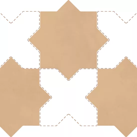 Carrelage Kasbah Star Fawn 16,8x16,8 cm - détail du carreau 2