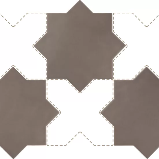 Carrelage Kasbah Star Mud 16,8x16,8 cm - panneau de carreaux