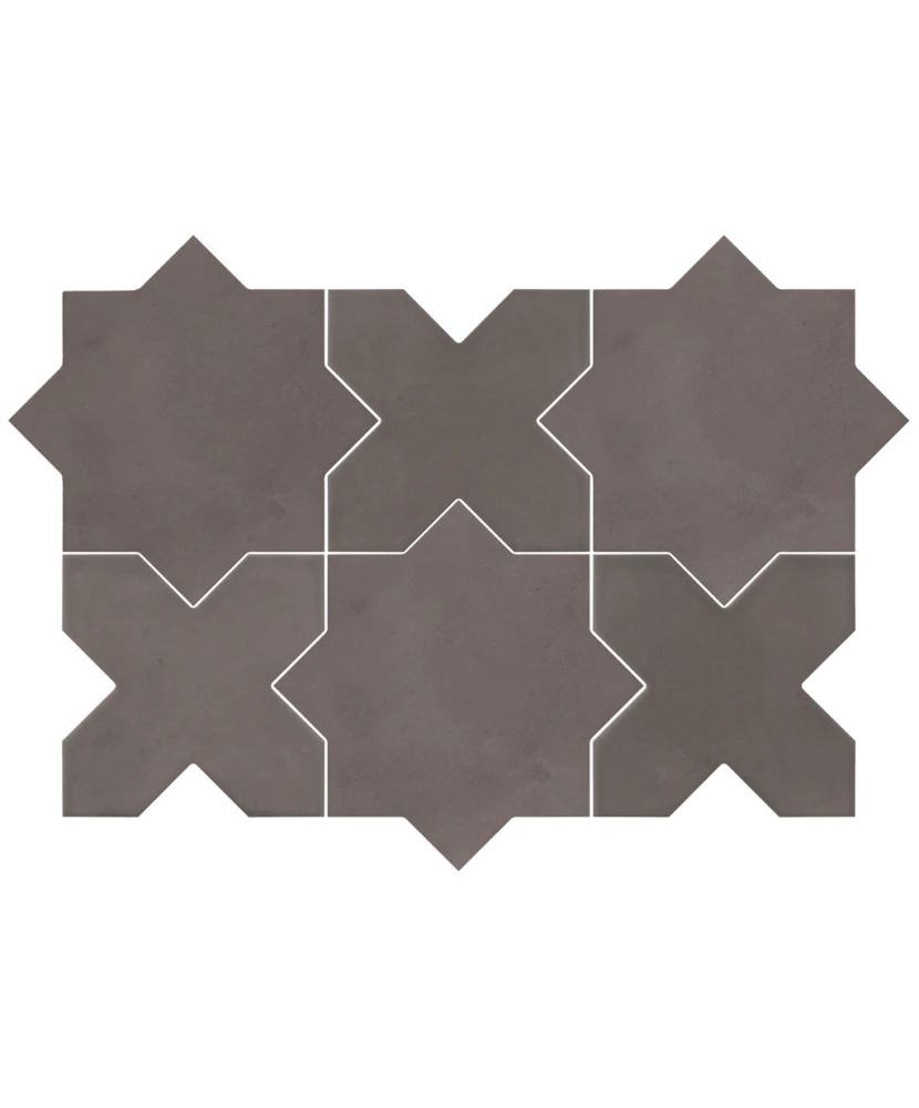 Carrelage Kasbah Star Mud 16,8x16,8 cm - détail du carreau