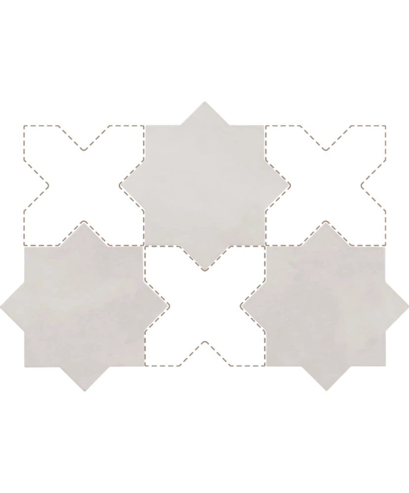 Carrelage Kasbah Star Smoke 16,8x16,8 cm - détail du carreau 2