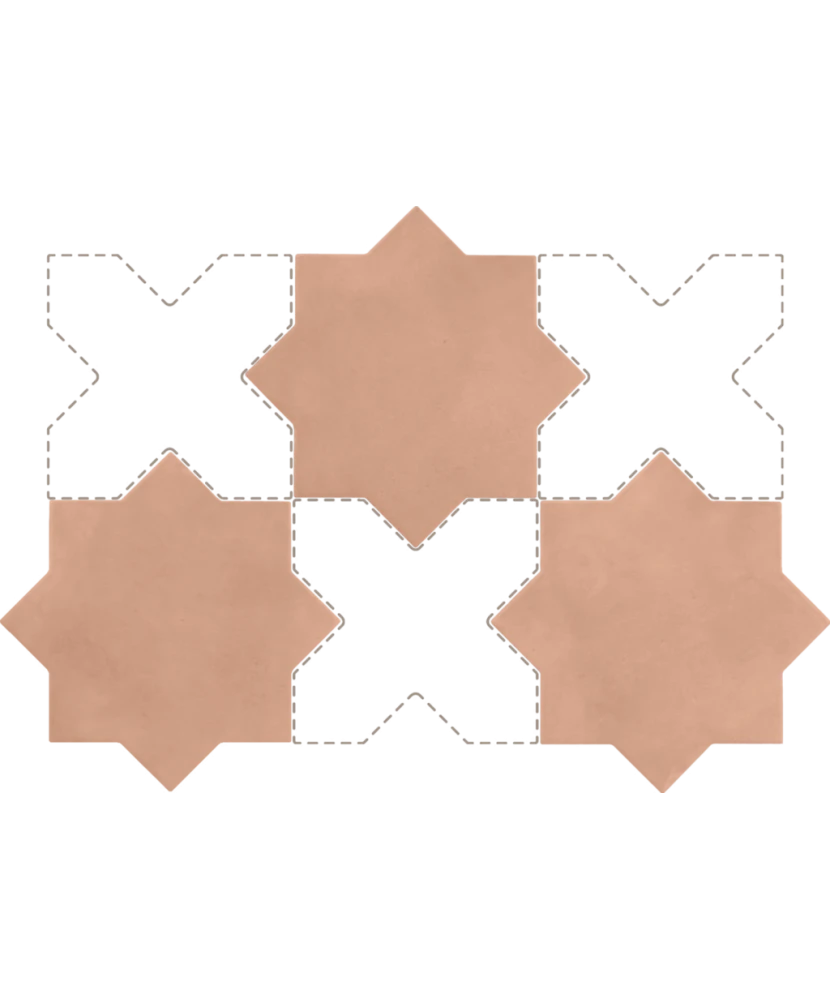 Carrelage Kasbah Star Terracotta 16,8x16,8 cm - détail du carreau 2