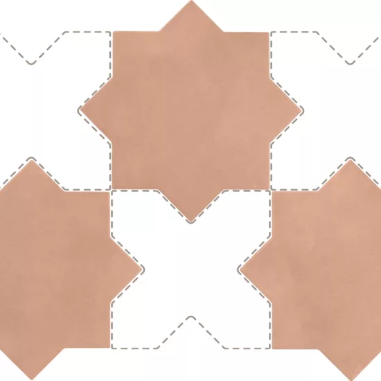 Carrelage Kasbah Star Terracotta 16,8x16,8 cm - détail du carreau 2