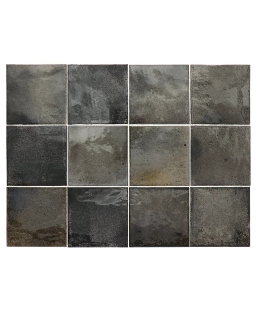 Carrelage Hanoi Black Ash 10x10 cm - détail du carreau