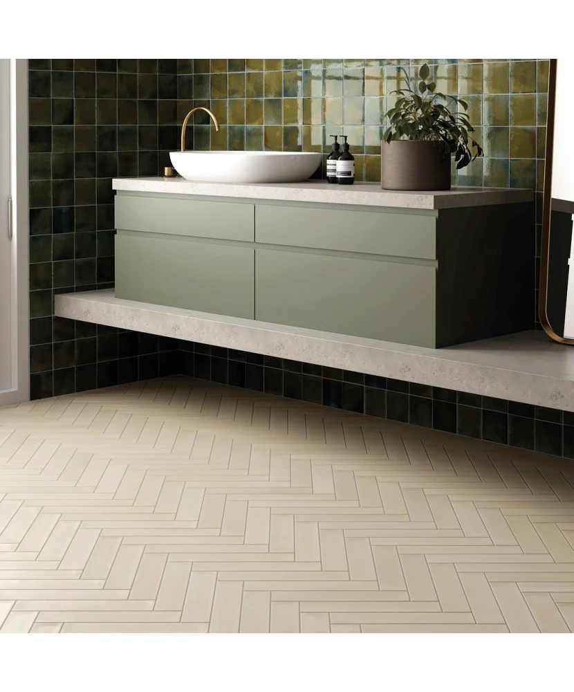 Carrelage Hanoi Wild Olive 10x10 cm - vue d’ambiance