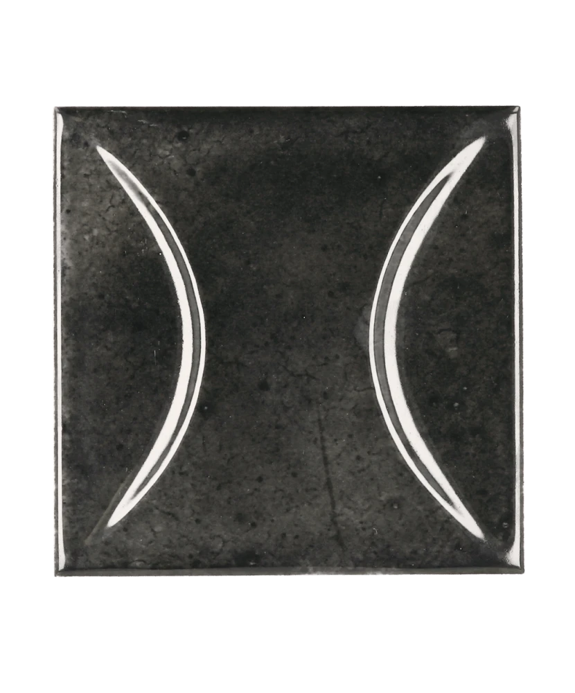 Carrelage Hanoi Arco Black Ash 10x10 cm - vue de face du carreau