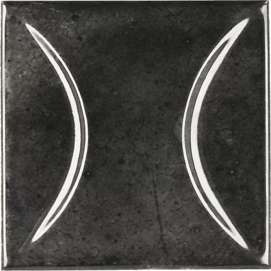 Carrelage Hanoi Arco Black Ash 10x10 cm - vue de face du carreau