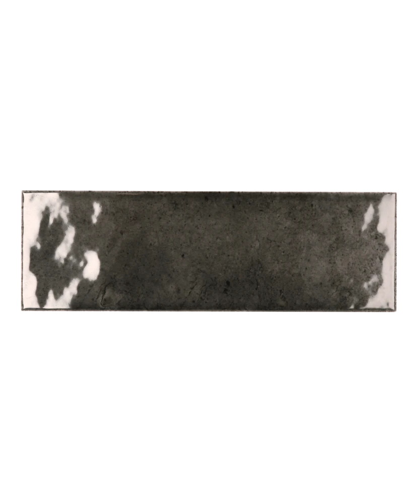 Carrelage Hanoi Black Ash 6,5x20 cm - vue de face du carreau
