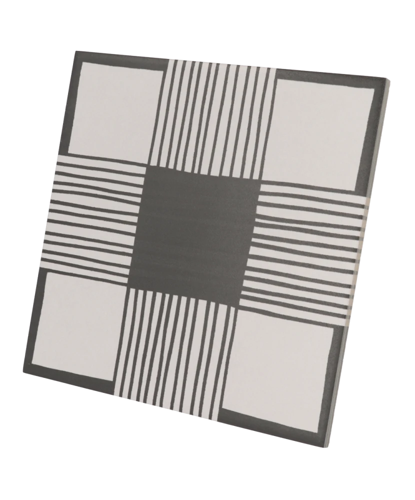 Carrelage Caprice Cloth B&W 20x20 cm - vue latérale du carreau