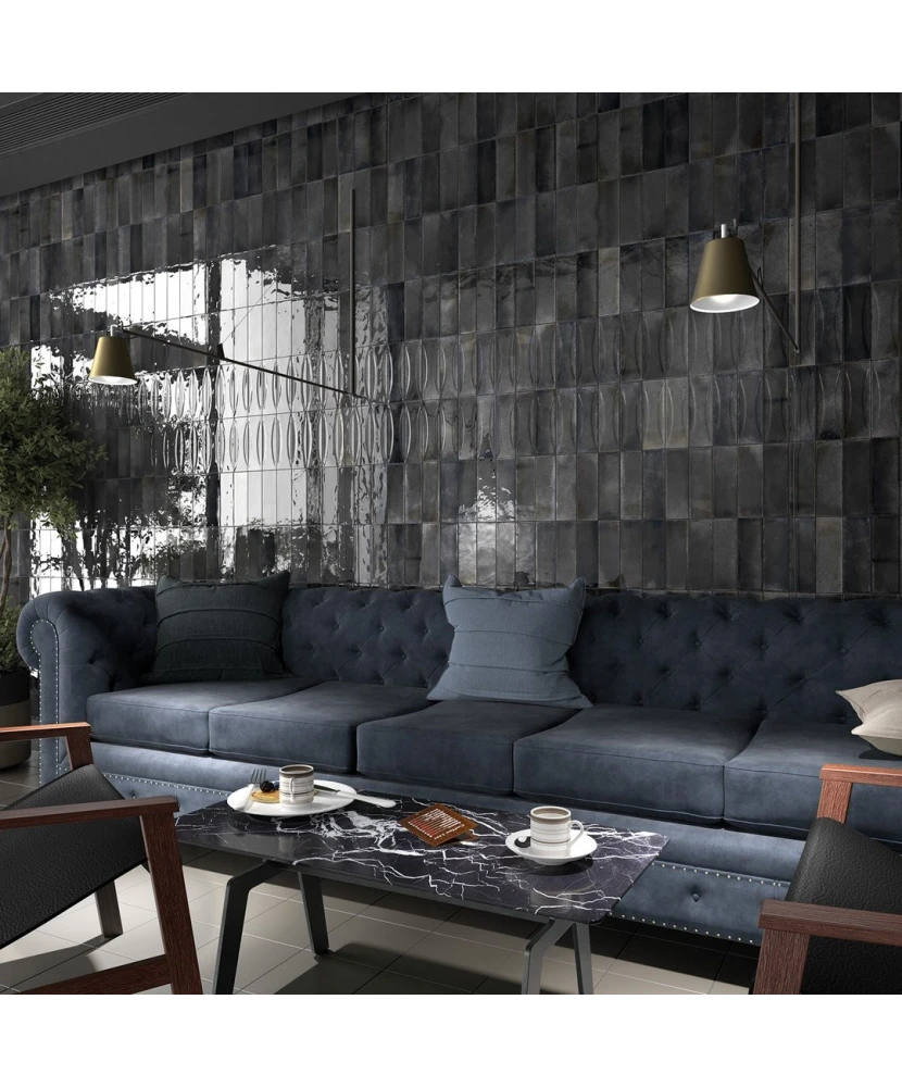 Carrelage Hanoi Black Ash 6,5x20 cm - vue d’ambiance
